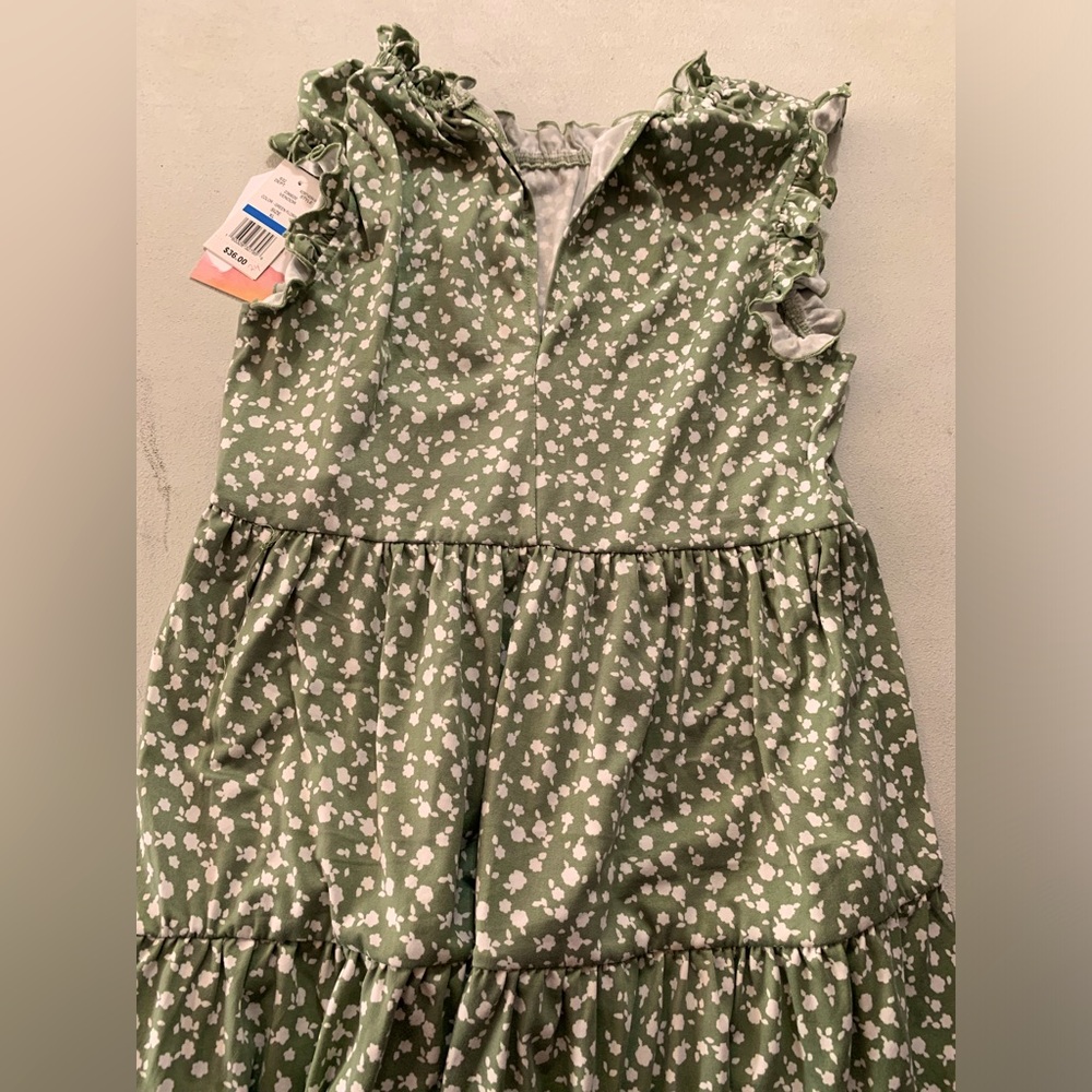 Girls xl green floral dress